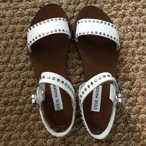 Steve Madden White studded sandals